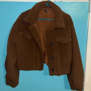 Fuzzy brown jacket